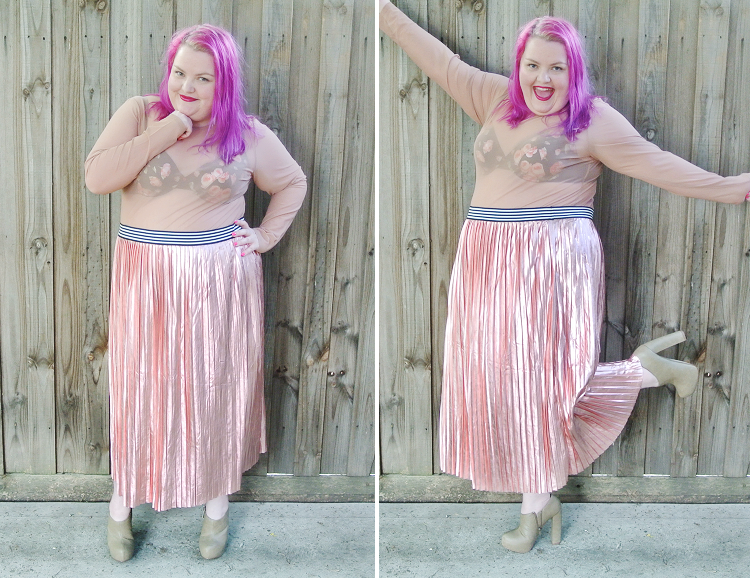 Outfit - ASOS Curve sheer and metallic!